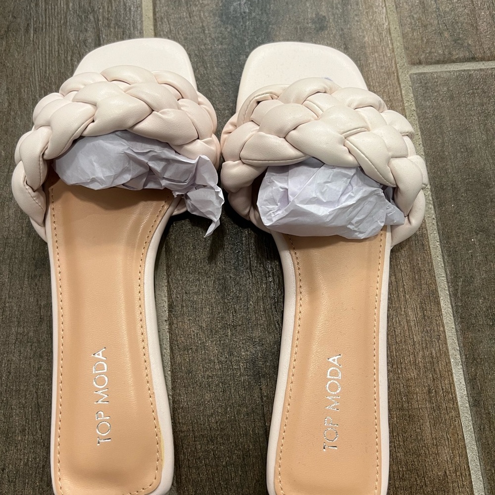 NEW! Never worn braided sandals. Size 8.5.